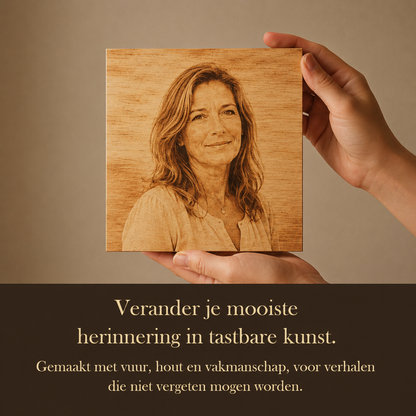 PyroFoto™ - Jouw foto, vereeuwigd op een uniek houten tegeltje